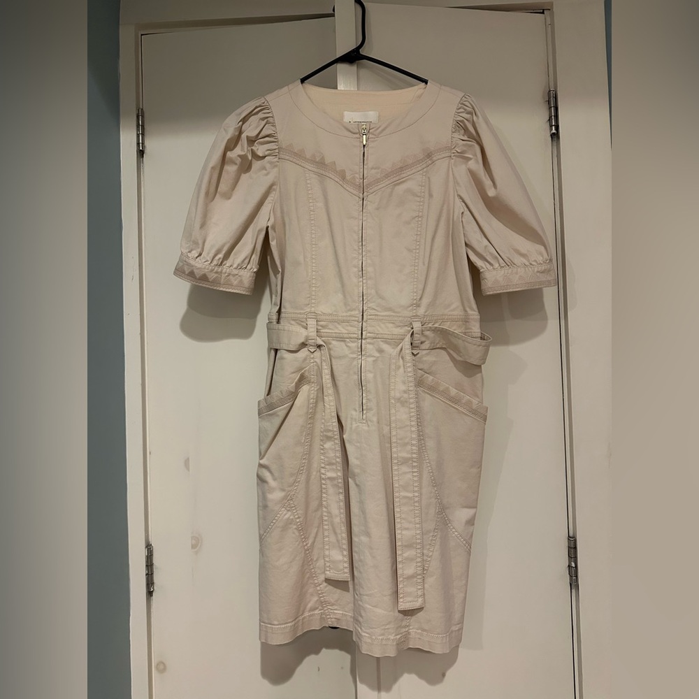 Anthropologie business casual dress with waste tie